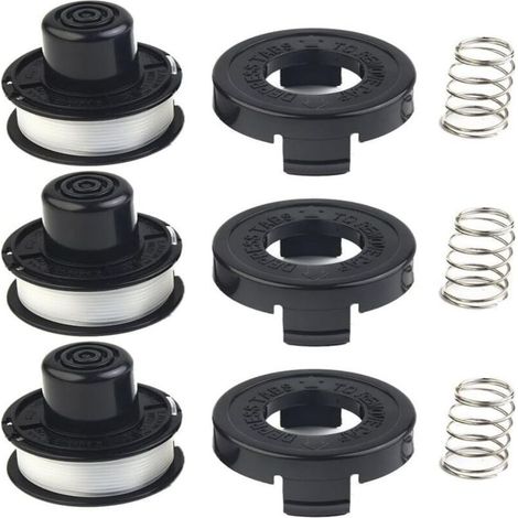 Lot de 3 bobines de fil + couvercle pour débroussailleuse - Modèles A6226, GL250, GL310, GL360 - Rechange facile et rapide. (1/5)