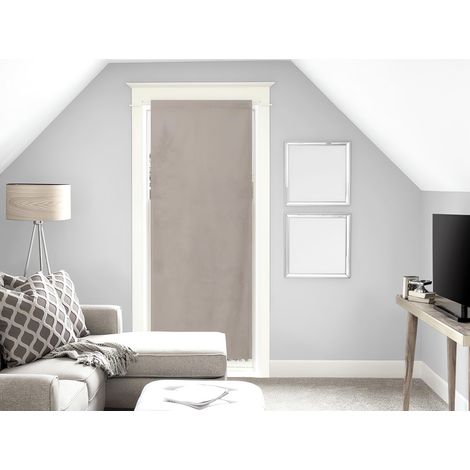 Voile pour porte fenêtre en coton 70x200 cm PANAMA taupe, par Soleil d'Ocre