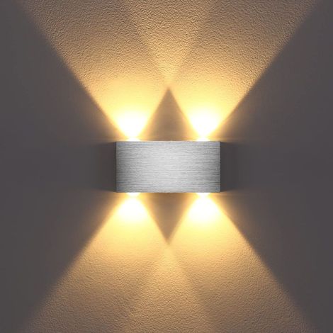 Applique murale LED moderne, lampe d'intérieur, éclairage mural haut/bas en aluminium pour salon, chambre, escalier, couloir (1/4)
