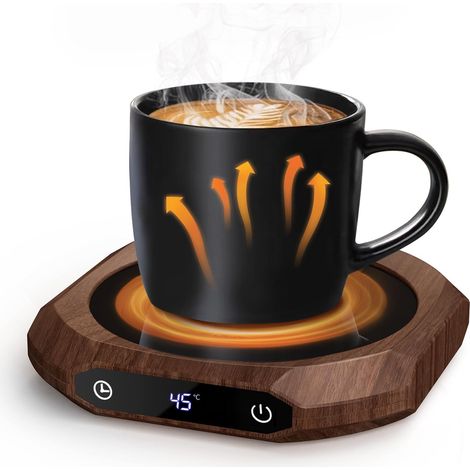CCYKXA Cup Warmer, Coffee Warmer for Office, Coffee Cup Warmer, 1-12H Automatic Shut-Off, Smart Candle Warmer with 3 Temperature Settings, Electric Beverage Warmer (Brown) (1/5)