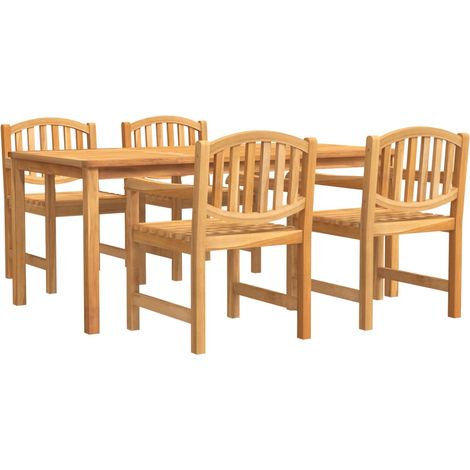 Maison Exclusive - 5-tlg. Garten-Essgruppe Massivholz Teak