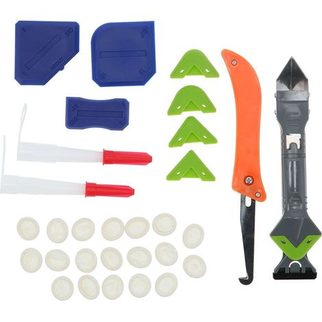 Kit de calfeutrage pour sol et fenêtre : grattoir à silicone, outil de nettoyage de colle, dépose de joint (1/5)