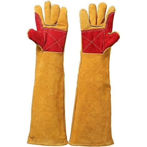 Gants De Manipulation d'animaux, Gants De Animaux Anti-Morsure, Gants De Protection pour Animaux De Compagnie pour Chien Chat Manipulation d'oiseaux Faucon Reptile 45CM (1/5)
