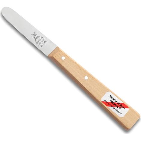 Couteau de moulin – Couteau de récolte – Acier au carbone – Pointe arrondie – Lame de 60 mm – Manche en bois de hêtre (1/5)
