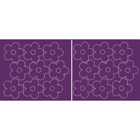 Wandaufkleber mit Blumenmotiven, 18 Stück, lila glänzend
