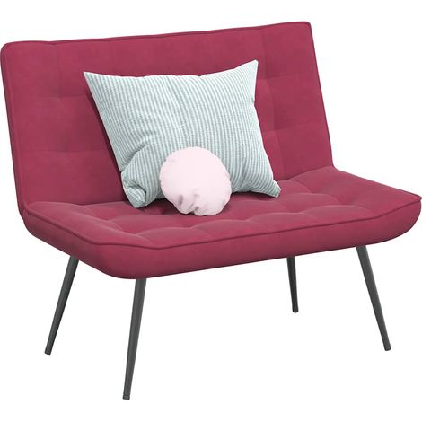Banc rouge bordeaux 110x74x84 cm velours vidaXL (1/5)