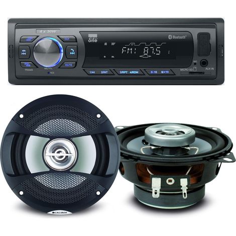 Pack sono voiture Auto Radio NewOne AR375BT 120 Watts + 2 haut parleurs 10cm 80W