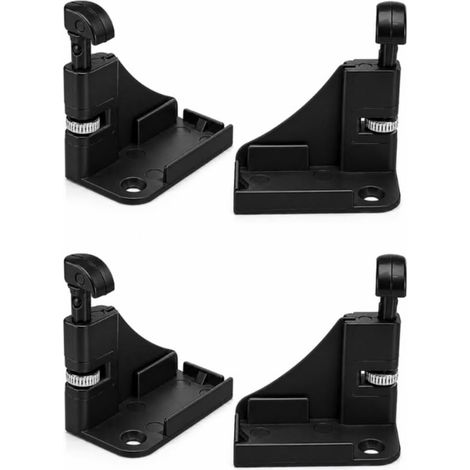 Retenues pour moustiquaire enroulable - Attache avec frein réglable et écrou - Butées de rechange pour moustiquaire - Compatible avec fenêtres et portes (noir, 2 jeux) (1/5)