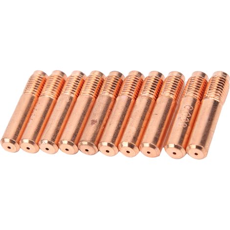 10 Stück leitfähige Düsen aus Kupfer für MIG-Schweißen, Kontaktspitzen, Ersatzzubehör 0,8 mm (1/5)