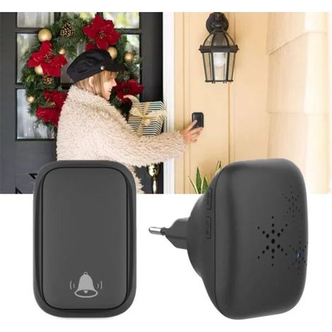 Wireless outdoor doorbell – IP44 weatherproof chime – 150-meter range – 38 melodies – 3 adjustable volume levels – Easy installation (1/5)