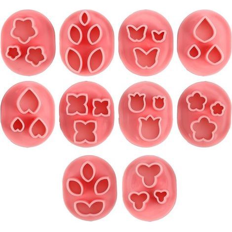Emporte-pièces mini pétales pour pâte polymère - Kit de 10 formes pour la création de boucles d'oreilles et de bijoux - 10 pièces blanches