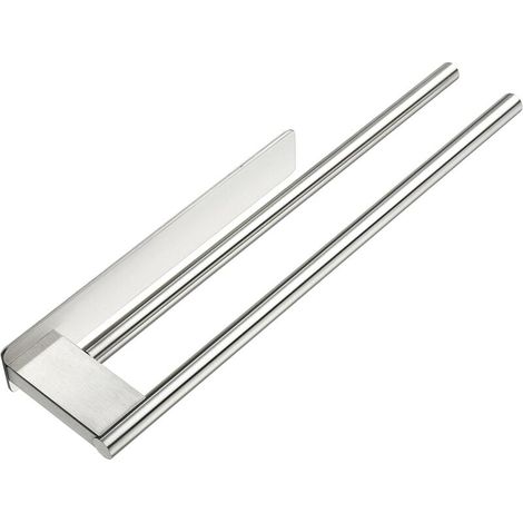 Portasciugamani doppio in acciaio inox, porta carta igienica, ripiano portaoggetti per il bagno/portasciugamani (1/4)