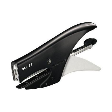 LEITZ PINCE AGRAFEUSE, CAPACITÉ 15 FEUILLES, CORPS EN MÉTAL ERGONOMIQUE, AGRAFES INCLUSES, WOW, 55312095 - NOIR