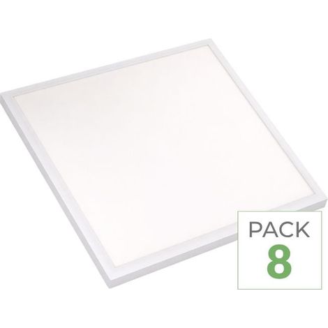 Pack de 8 - Panneau LED 28W 60x60 BLANC dimmable 150lm/W avec détecteur de mouvement + Télécommande - Blanc Neutre - SILUMEN