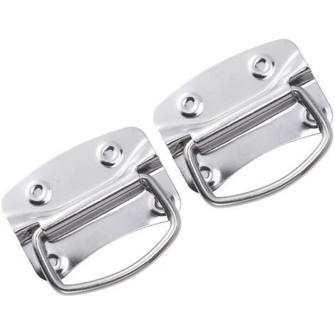 Poignées de traction d'acier inoxydable de 2pcs poignées robustes résistantes de coffre pour la porte de boîte à outils