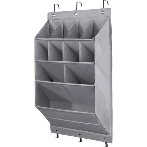 Wandmontierter Taschenorganizer mit 11/12 Fächern zur Aufbewahrung von Schuhen und Haushaltsgegenständen, modernes und minimalistisches Design für Schlafzimmer und Badezimmer, Tür- und Schrankmontage (1/5)