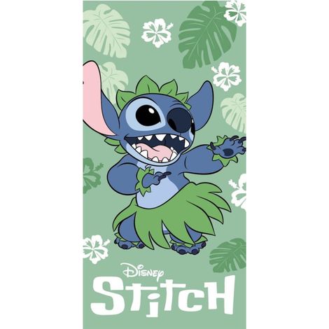 Serviette de plage - Stitch en train de danser avec une tenue hawaïenne  - 70x140 cm (1/4)