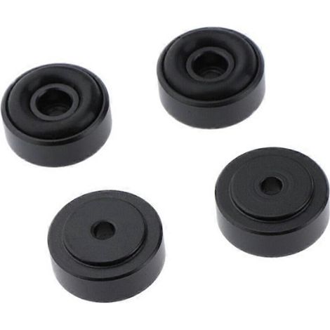 Lot de 4 patins de protection en aluminium noir pour pieds d'enceintes, lecteurs CD et platines vinyles, radios et amplificateurs - FFY (1/4)