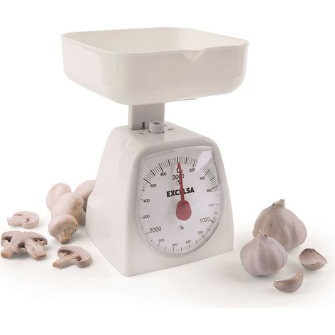 Excelsa Colors Bilancia Meccanica, 3 kg, ABS, Bianco, 15x14x18 cm (1/2)
