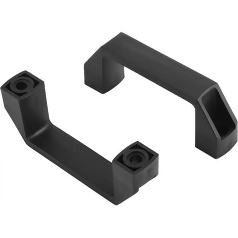 Industrieschrankgriffe, 90 mm Lochabstand, für Maschinentüren, Fabrik, Werkstatt, Fertigung, schwarze Aluminiumlegierung, schraubenlos (1/4)