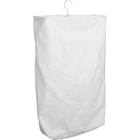 Drehbarer Wäschebeutel aus Canvas Weiß mit Haken zum Aufhängen Tür Wäschekorb für (1/5)