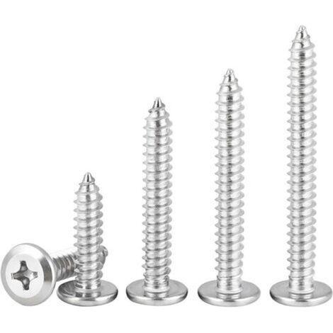 20 Pieces 304 Stainless Steel Self Tapping Screws, Cross Head Flat Round Head Screws, M6 x 45mm Fasteners, for Home Furniture Machinery (1/5)