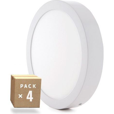 Pack 4 Plafones LED 12W 930Lm 6000ºK Superficie 40.000H [GR-MZMD01-12W-CW-PK4-AP]