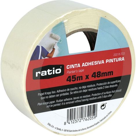 Rollo cinta adhesiva pintor. Ancho 48mm. Rollo de 45 mts. - talla