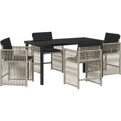 Ensemble de salle à manger pour jardin 5 pcs,Salon de jardin Gris clair CFW20961 (1/5)