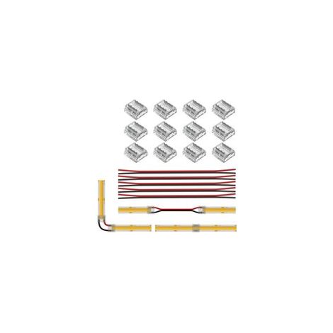 COB 8mm 12pcs connecteur transparent 6pcs 15cm de long 20AWG fils d'extension pour sans soudure sans fil, bande de connexion d'angle FCOB