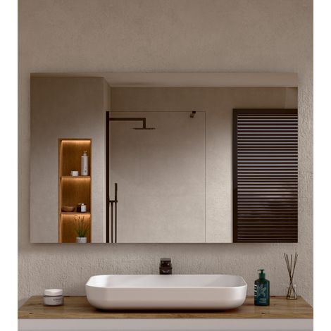BELLOBATH - Rechteckiger Badezimmerspiegel zur Wandmontage - 80 cm hoch x 100 cm breit (1/5)