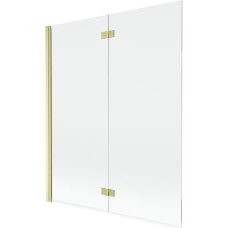 Mexen Mist paravento per vasca da bagno a 2 ante sinistro 140 x 150 cm, trasparente, oro spazzolato - 8A9-140-002-55-00-L (1/5)