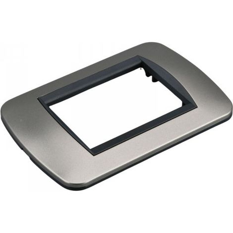 Placca Plastica Ovale MBL 3M Titanio Compatibile Bticino Living BLN88308