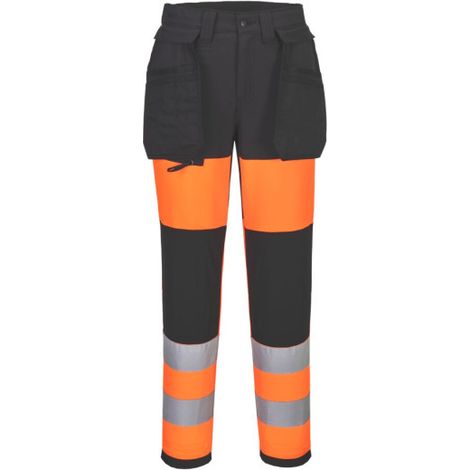 Pantalón elástico WX2 Eco de alta visibilidad de clase 1 para mujer PORTWEST CD847 32 Naranja/Negro
