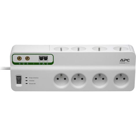 Multiprise parafoudre APC SurgeArrest Performance PMF83VT-FR 8 prises Type E 2690 J blanc (1/5)