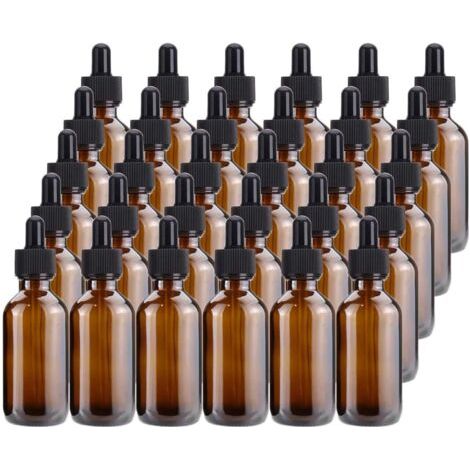 Lot de 30 Flacon Compte-gouttes en Verre Marron Bouteilles en Verre Vide Ambré Vide pour huiles Essentiels et huiles de Massages - 60 ml (1/5)