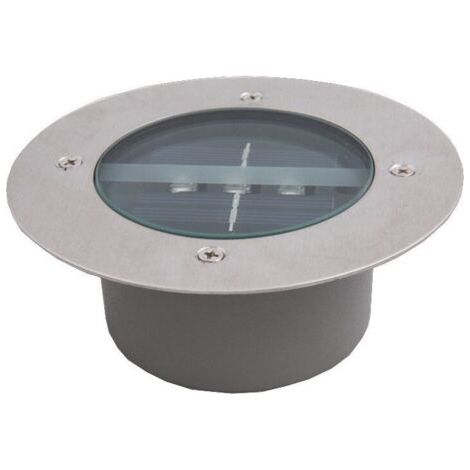 Lumière Solaire Extérieur, 4 Pack 3 LED Spot Lampe Solaire Jardin, Etanche IP65, Pelouse Lumière Decorative Pour Chemin Terrace Jardin Allée (Rond, Blanc Froid)