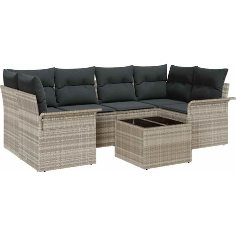 Maison Exclusive - Set Divano da Giardino 7 pz 6-Numero di posti (1/5)