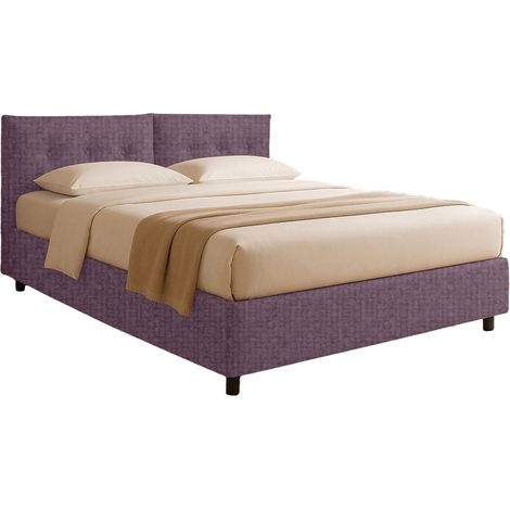 Letto Singolo Truro, Sfoderabile, Contenitore Made in Italy, Viola Lilla