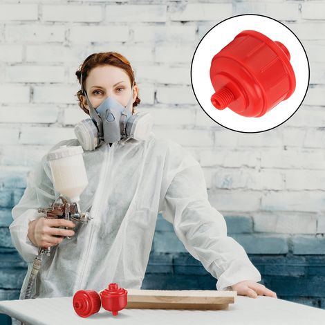 Lot de 10 filtres à eau pour pistolet de pulvérisation pneumatique, lubrificateur à brouillard d'huile, embout de pistolet, bille filtrante en plastique étanche (1/5)