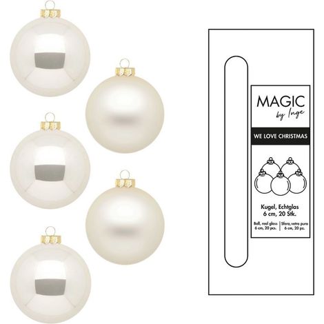 PALLE DI NATALE IN VETRO CHAMPAGNE 6CM BOX 20