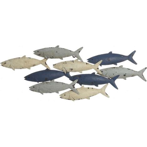 Kaemingk Decoro da Muro Metallo Pesci - Blu/Azzurro/Bianco - 70x29.5 cm (1/3)