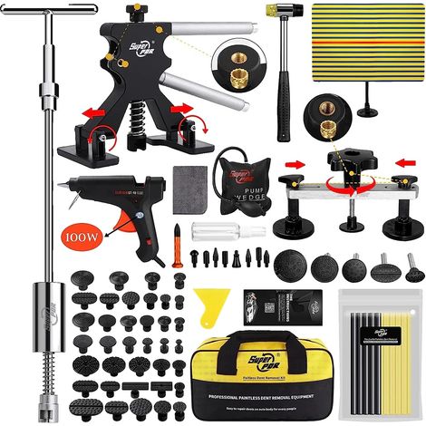 Kit de réparation de bosses de voiture, 19 outils, retrait sans peinture efficace, Comprend 19 outils (1/5)