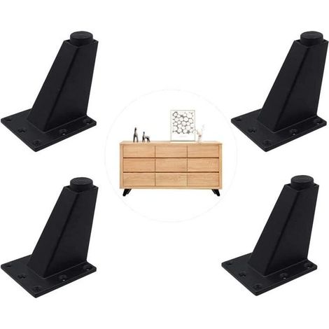 4 pièces pieds réglables pieds de meubles pieds de cuisine comptoir bar table tv pieds de table noir (1/5)