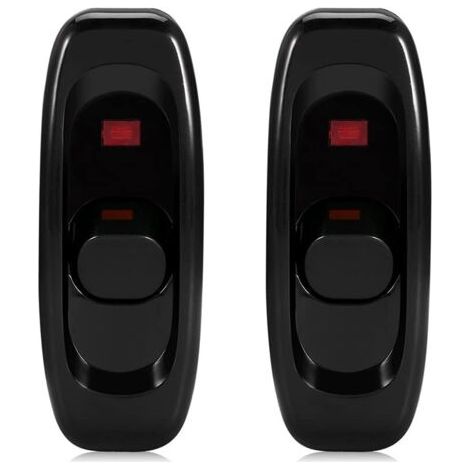 (Noir) 2pcs Interrupteur Lampe de Chevet Interrupteur avec Voyant Lnline Interrupteur pour Petit Appareil ou Lampe (1/5)