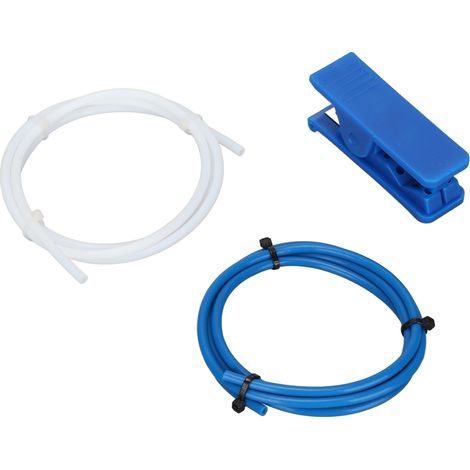 Kit de pièces pour imprimante 3D : tube PTFE blanc et bleu de 1 mètre avec coupe-tube et connecteur pneumatique (pièce de rechange pour imprimante 3D).