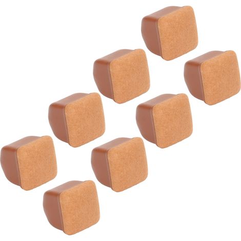 8-teiliges Set Stuhlbeinschoner, Hockerfüße, Tischbeinschoner, geräuscharm, verdickt, braun, quadratisch, Größe L (1/5)