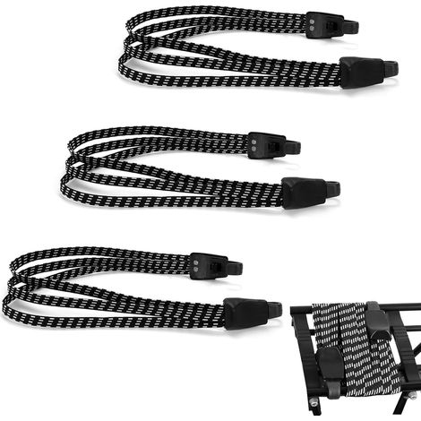 3 Stück elastische Gepäckgurte mit Haken, Fahrradgurte zur Sicherung von Helmen und Gepäck (1/5)