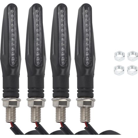 Intermitentes LED para motocicletas, luces de circulación diurna, indicadores delanteros y traseros, color ámbar, 12 V, 4 unidades. (1/5)