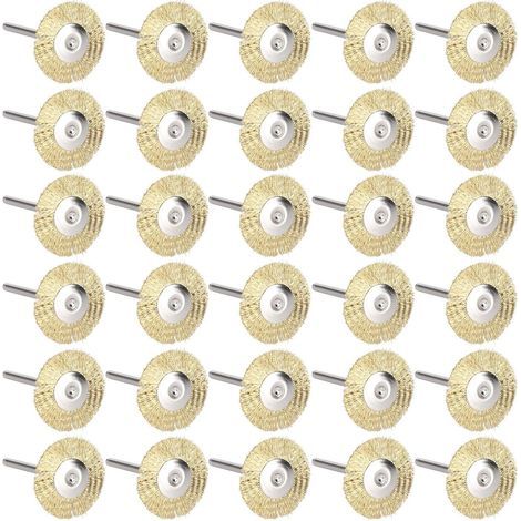 (Fil de Laiton)30 pièces Roue de Brosse en Fil d'acier Mini Brosse métallique Roue Tasse brosses de Roue de Polissage pour Polissage Nettoyage Rouille Corrosion Peinture (1/5)